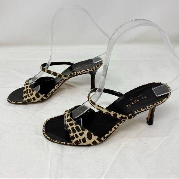 Kate Spade Giraffe Print Open Toed Heels- Size 6 - Picture 1 of 13